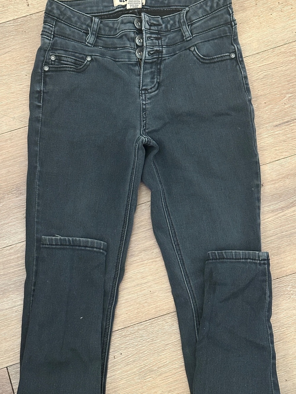 Blue Spice Black Skinny Women’s Jeans with Button Fly